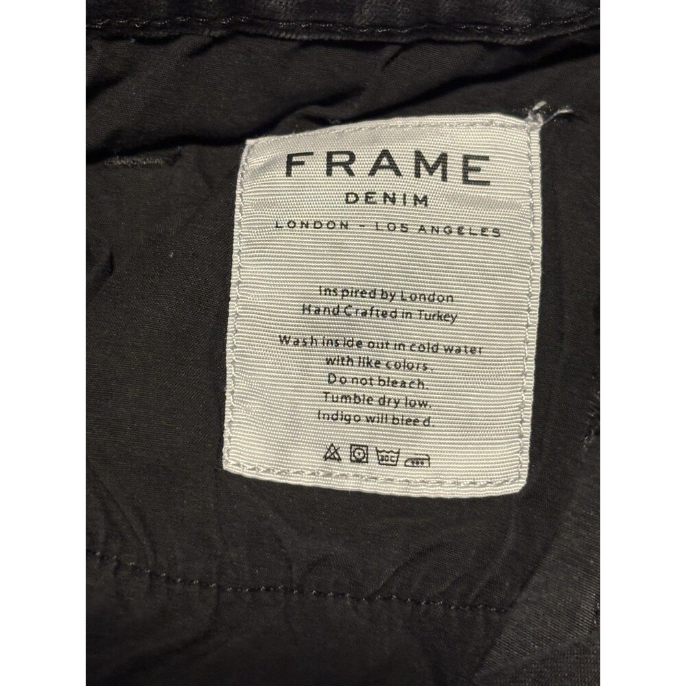 FRAME Denim Le Skinny De Jeanne Jeans Size 4 (27) Black Raw Hem Split Ankle Snap - Picture 5 of 7